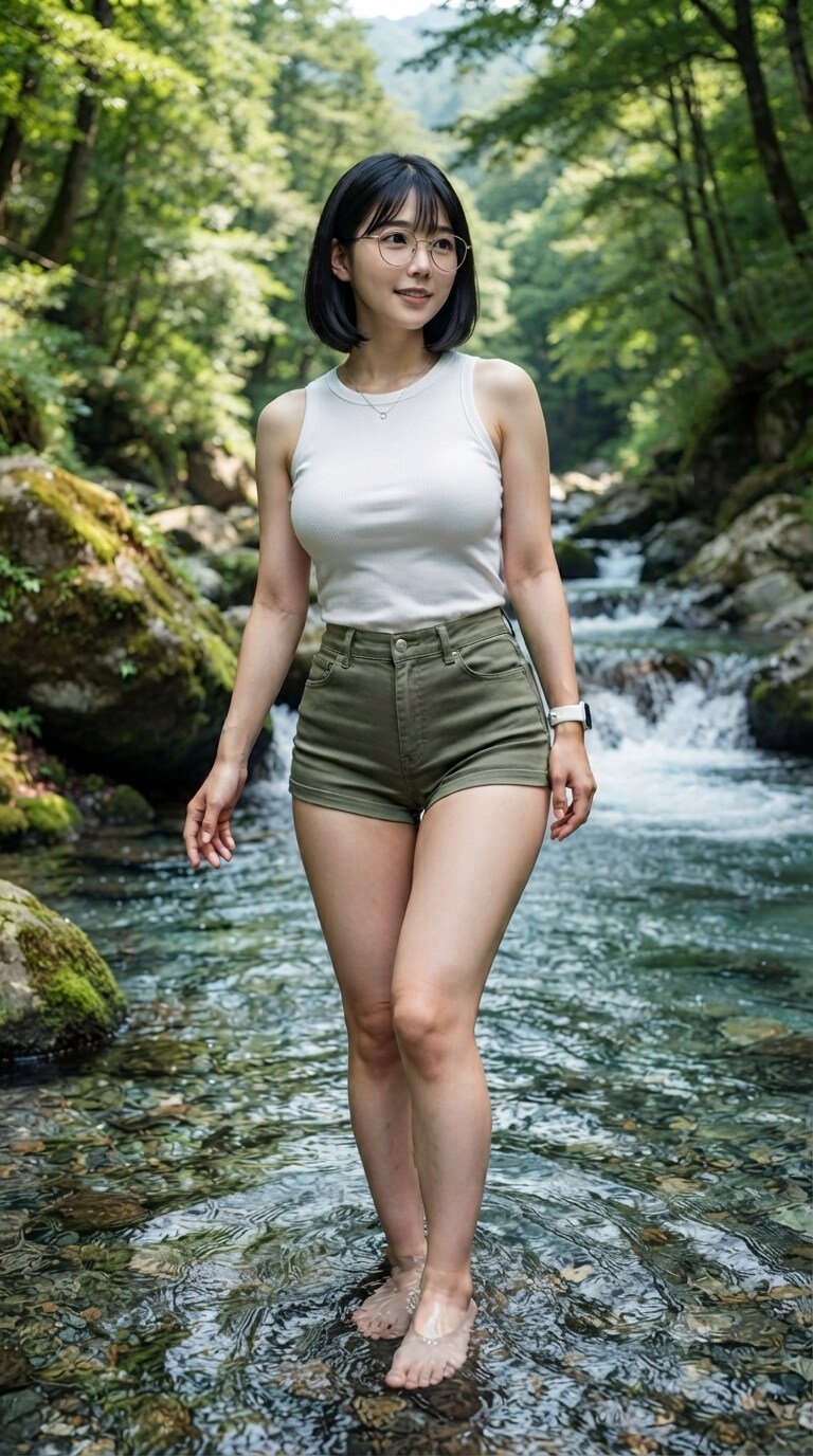 渓谷で
