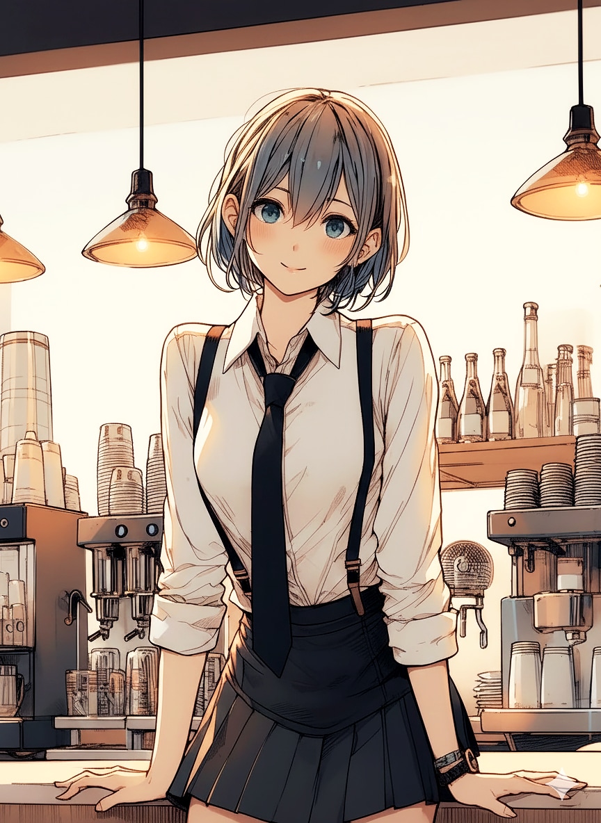 ウェイトレスの少女51 | の人気AIイラスト・グラビア