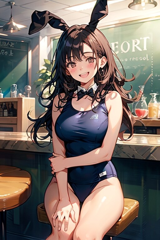 TOPAZちゃんでスク水バニーガール