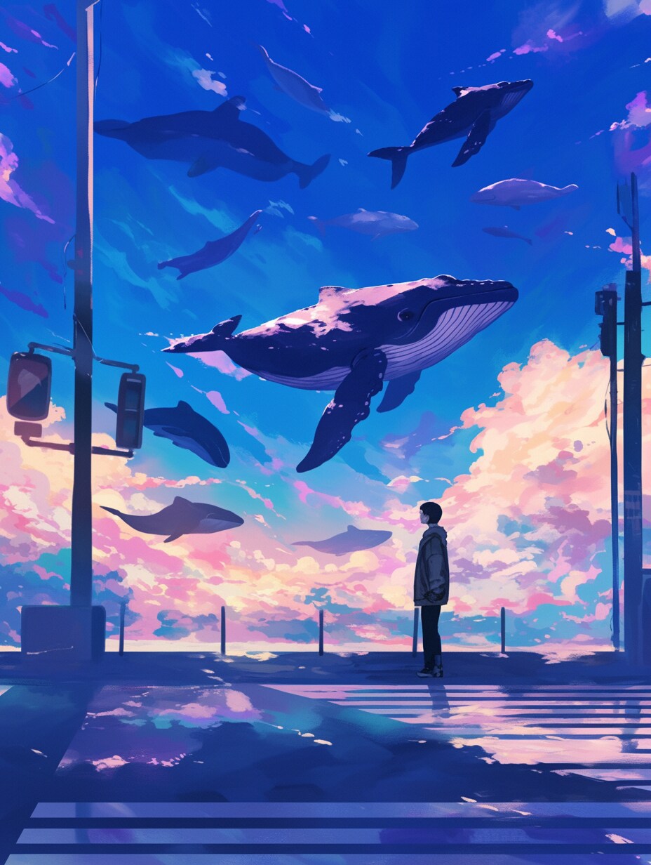 クジラたちが泳ぐ空