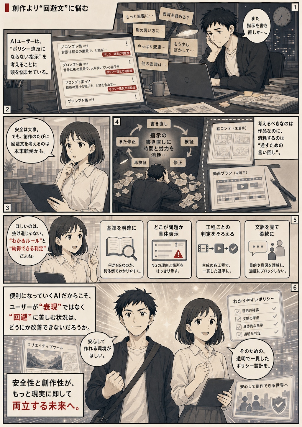 ポリシー違反の回避に疲れる方に（現時点での漫画生成フォーマット付き)