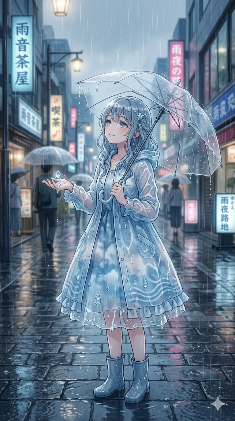 雨の擬人化ちゃん