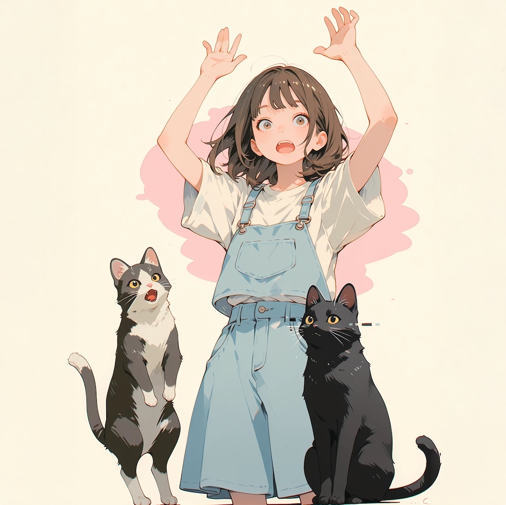 「わっ、びっくり！」「ビックリにゃ」