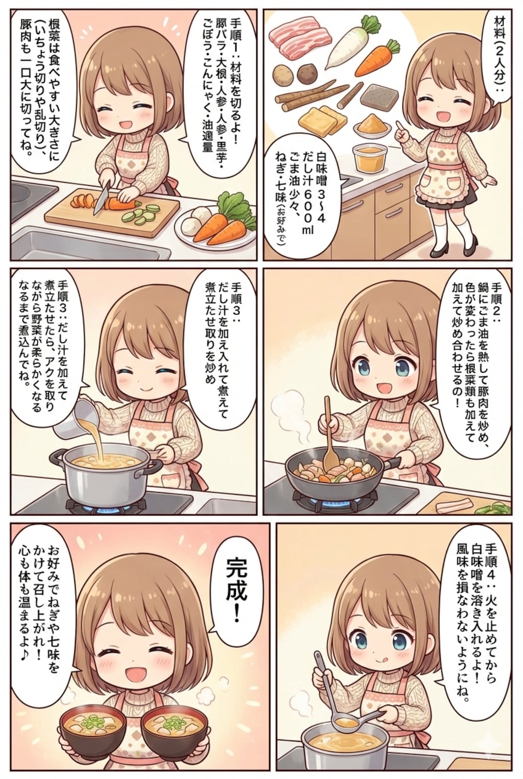 白味噌仕立ての根菜たっぷり豚汁