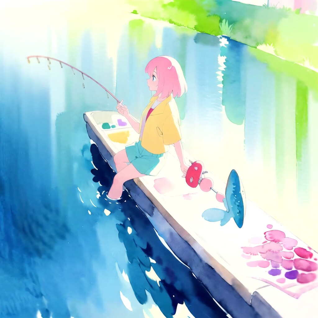 ニジマスを滲ます