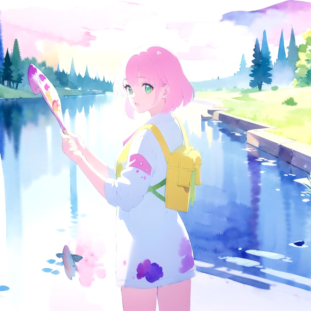 ニジマスを滲ます