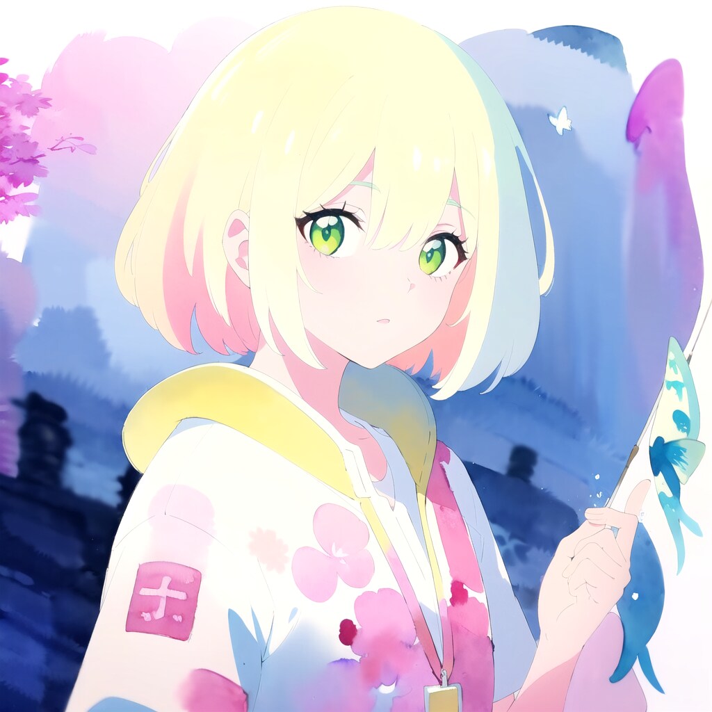 ニジマスを滲ます