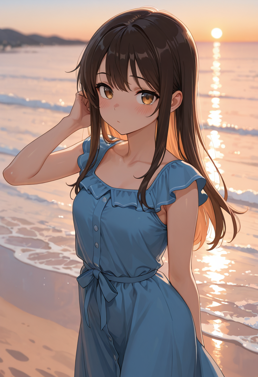 黄昏の海と私