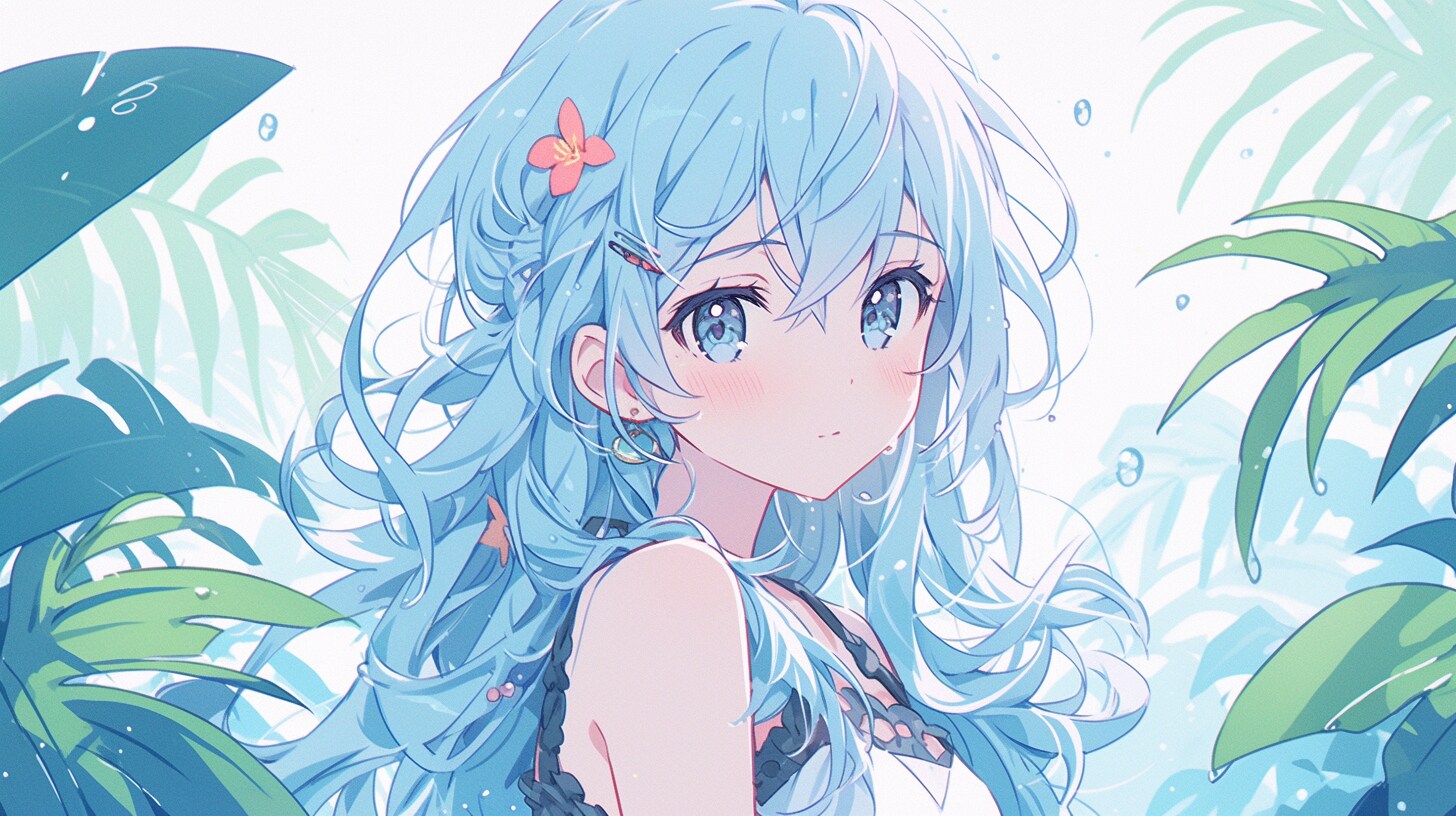 ジャングルの泉に微笑む水の少女 | の人気AIイラスト・グラビア