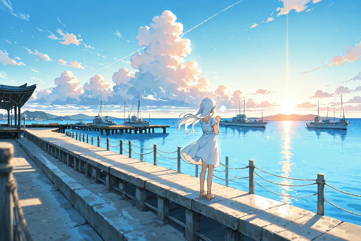 港の防波堤 | の人気AIイラスト・グラビア