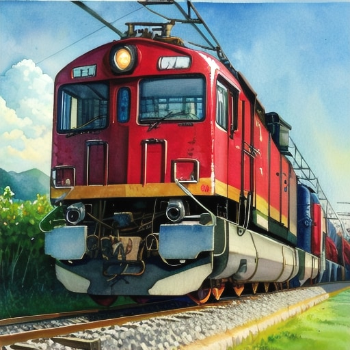 海外の車窓から　今日もV4B式電気機関車は走ります。 | の人気AIイラスト・グラビア