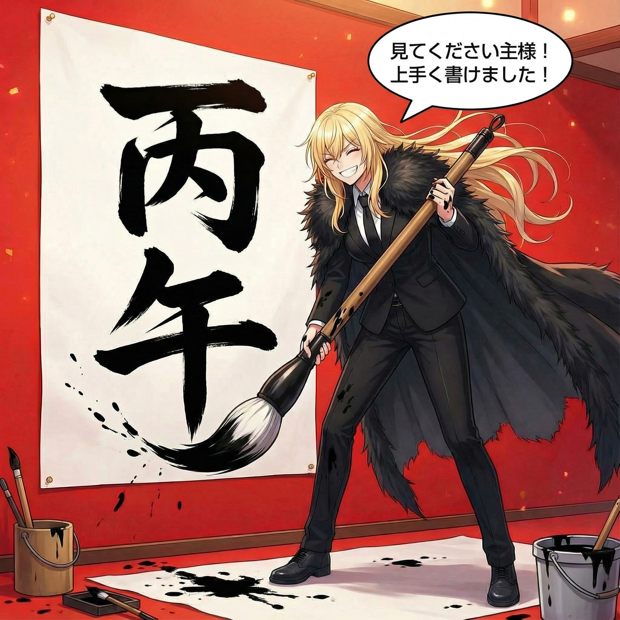 書初めとエリザベス | の人気AIイラスト・グラビア