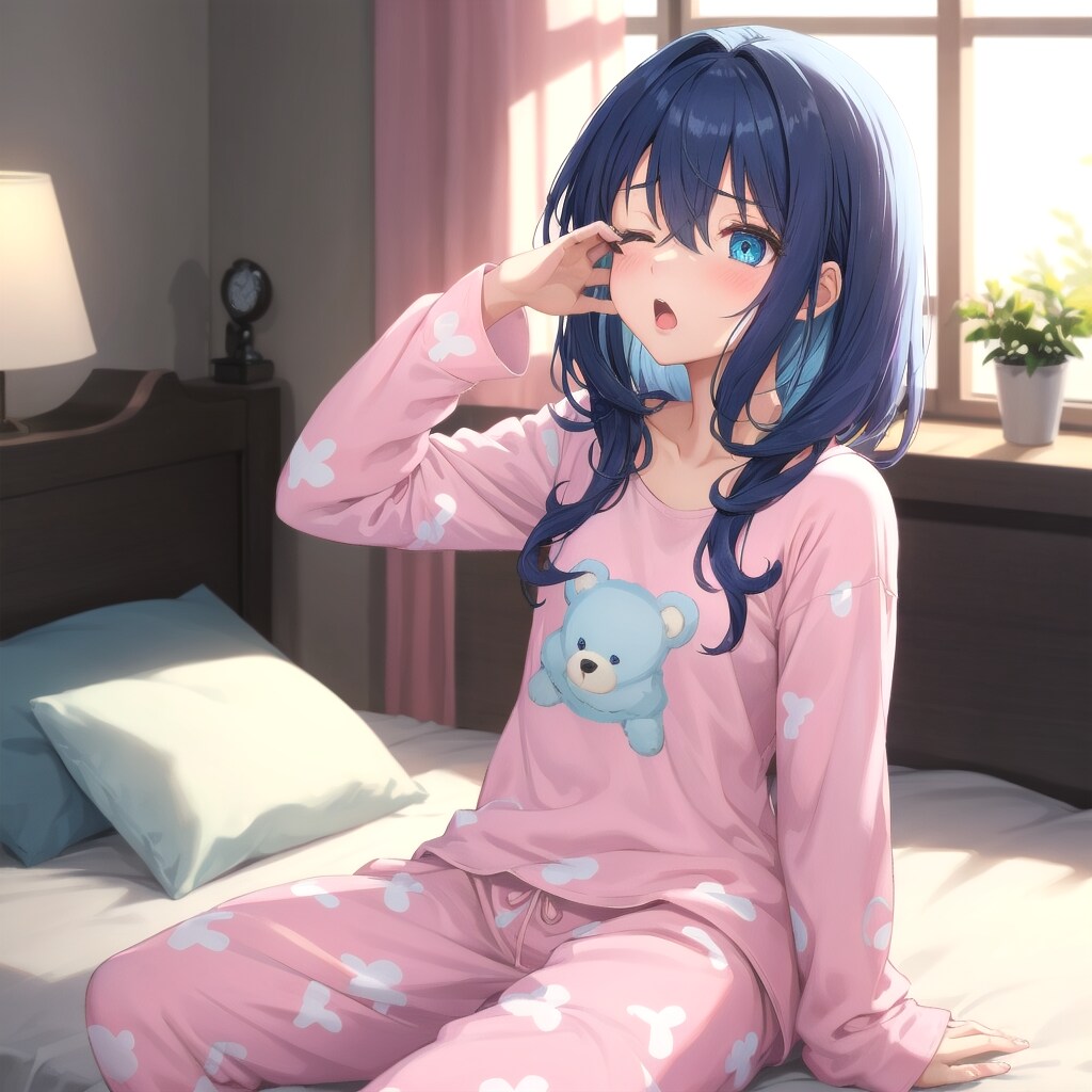 可愛らしいクマ柄のパジャマ | の人気AIイラスト・グラビア