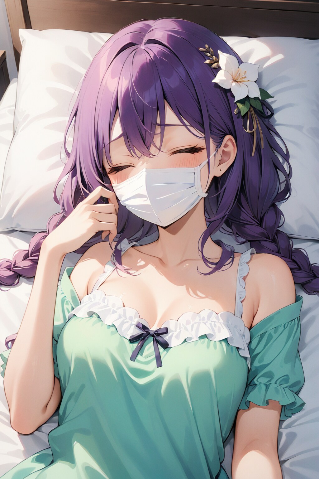 風邪を引いた絵梨奈ちゃん❗️今は安静に寝てます❤️