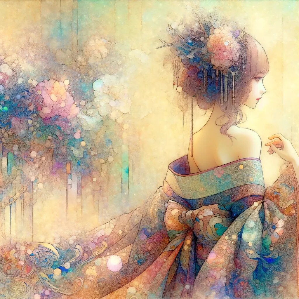 着物姿の女　横顔