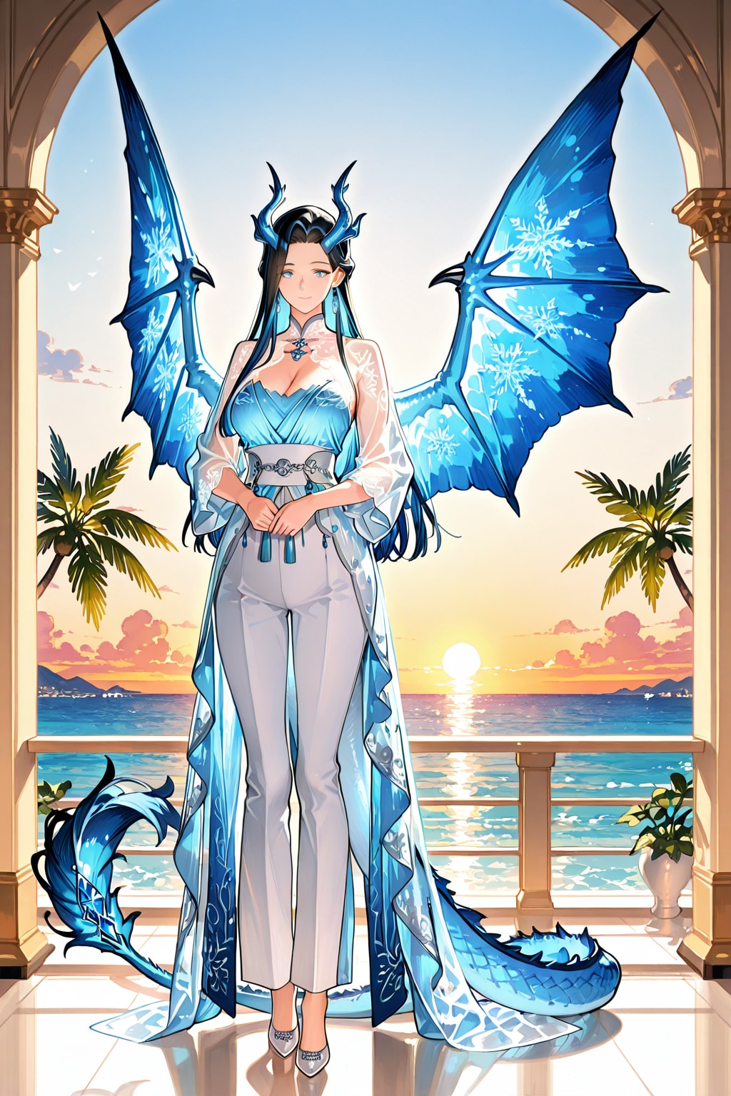 🇻🇳 リリス：ドラゴニア王室離宮・長（アオザイ姿） | の人気AIイラスト・グラビア