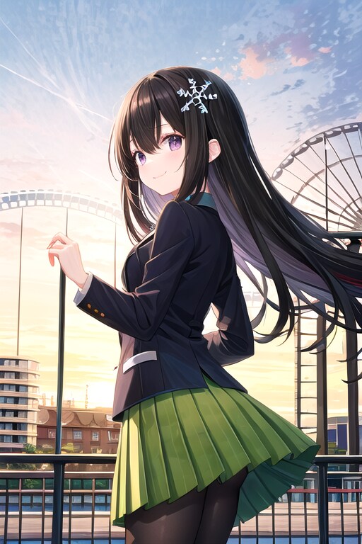 黒髪ロングでブレザーの少女６ | の人気AIイラスト・グラビア