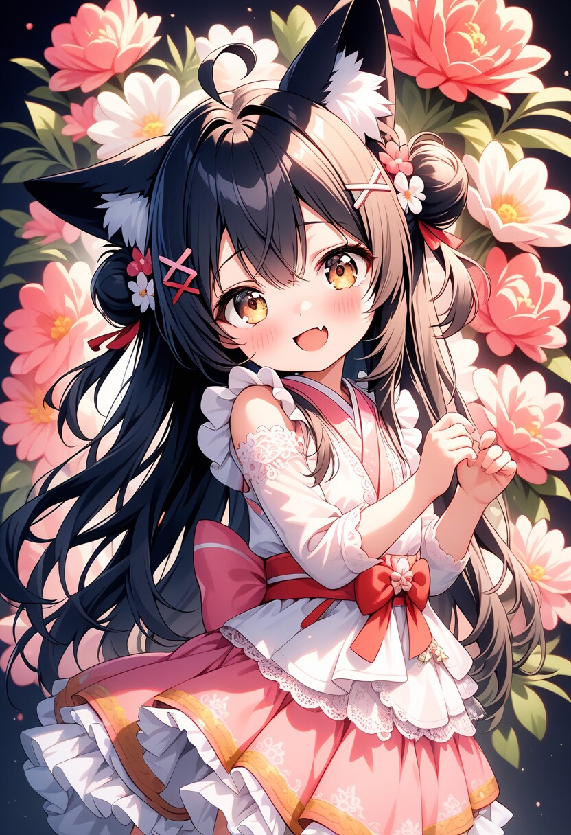 ネコミミキモノドレス | の人気AIイラスト・グラビア