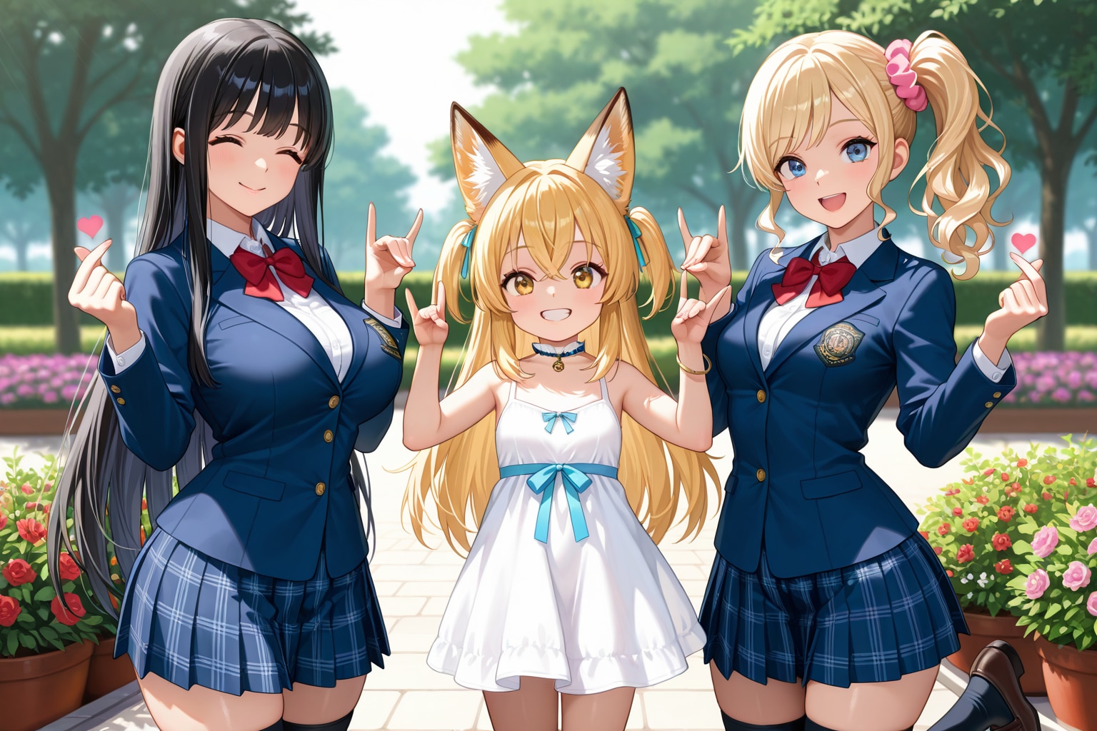 3人で庭園デート♪