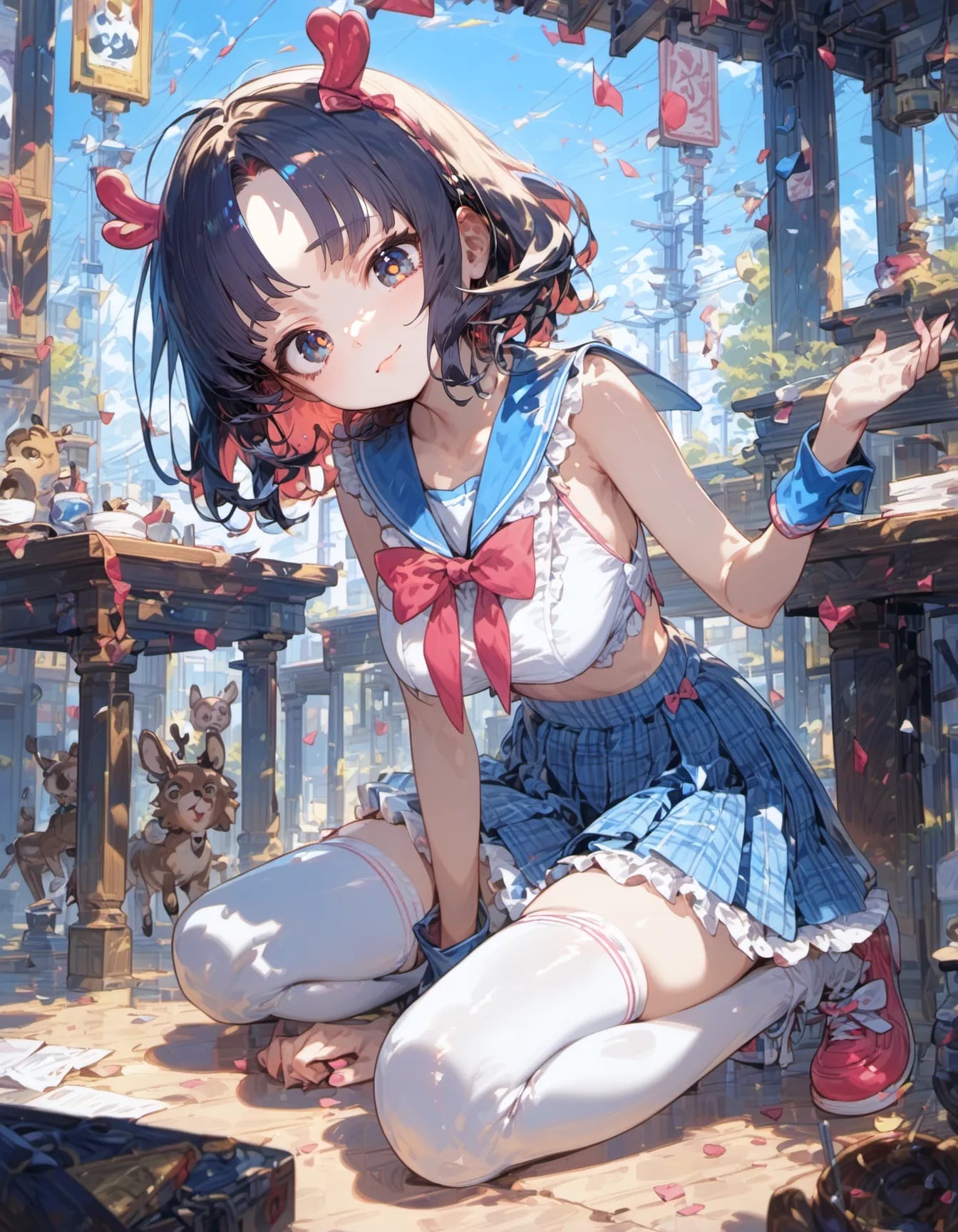 Ribbon Daydream in Blue | の人気AIイラスト・グラビア