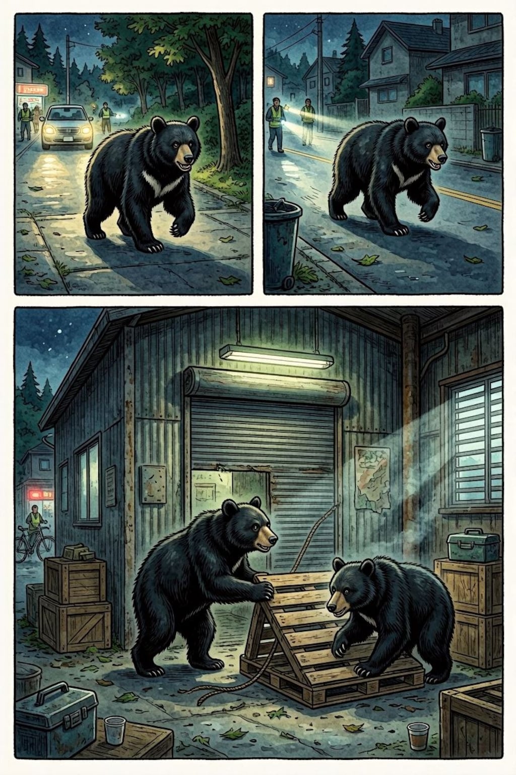 追われクマー　逃げクマー　合流クマー