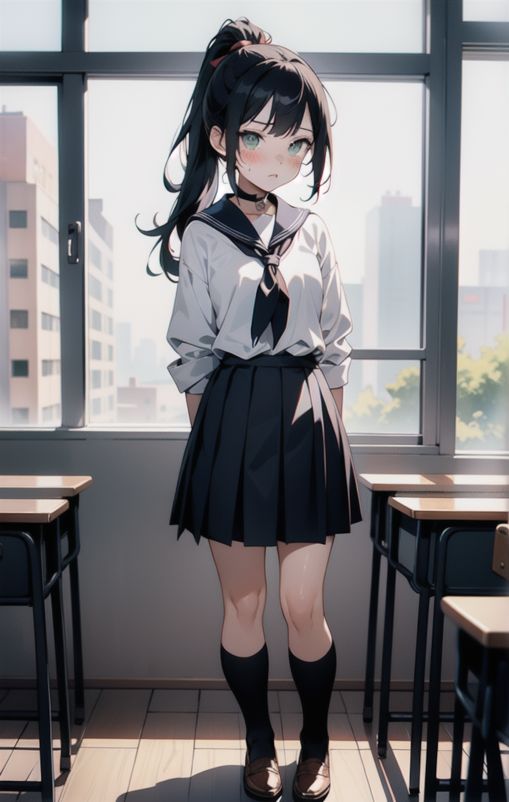 制服姿の「なかのさん」と教室で【LoRA付き】