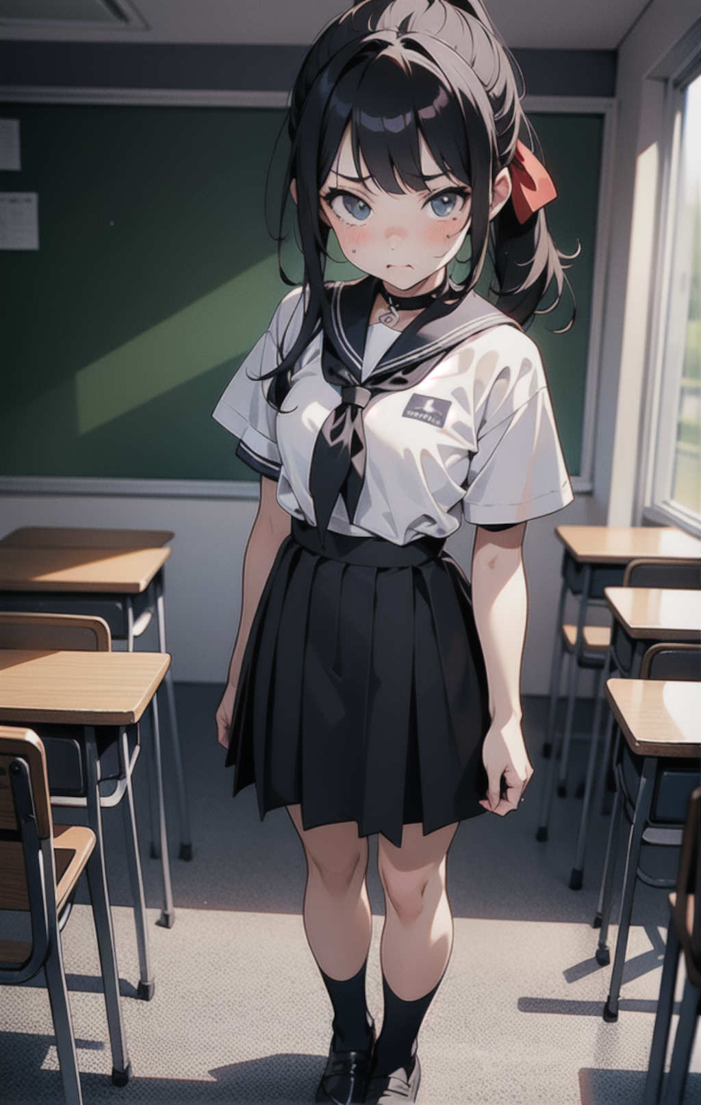 制服姿の「なかのさん」と教室で【LoRA付き】