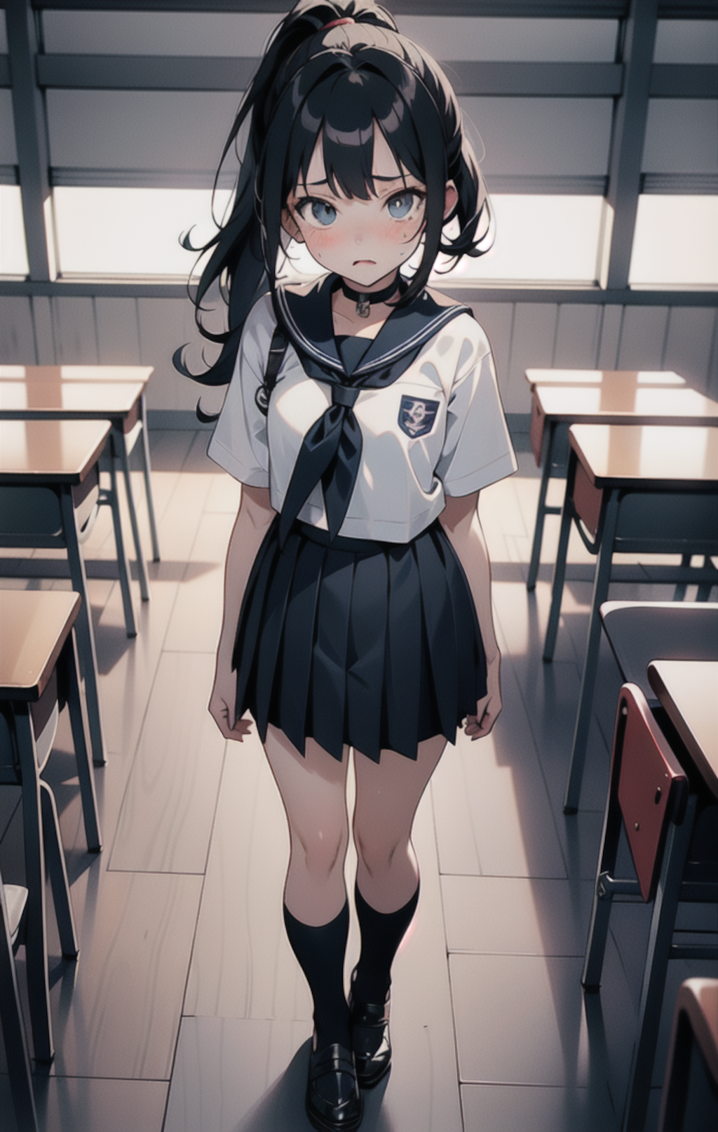 制服姿の「なかのさん」と教室で【LoRA付き】