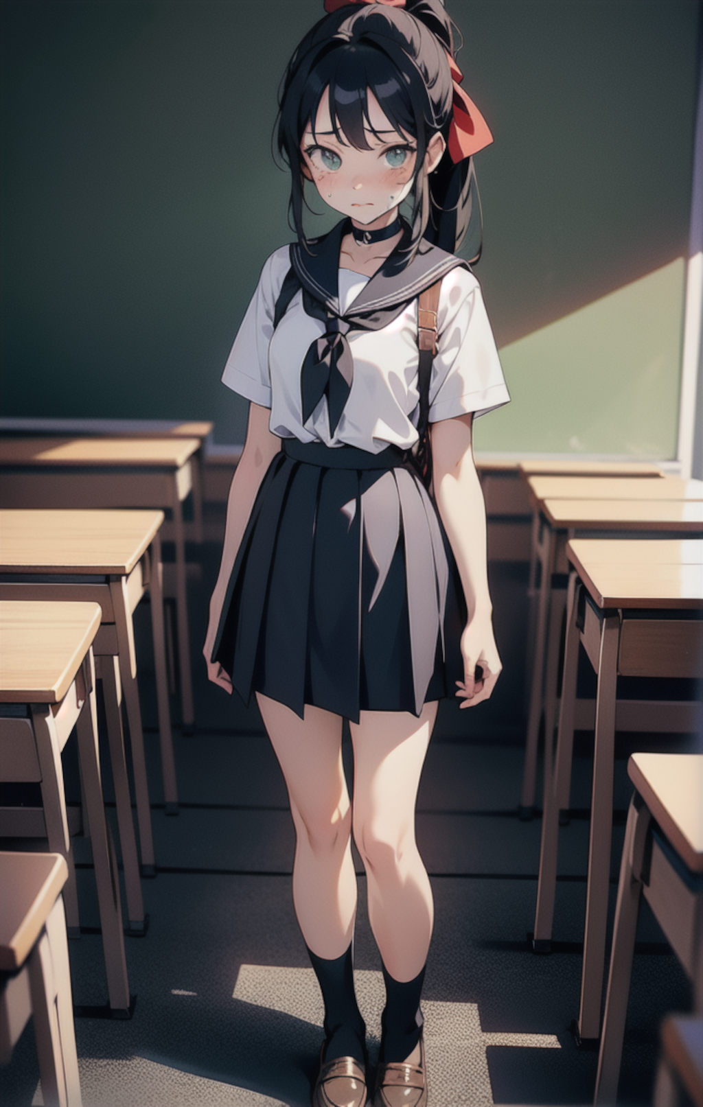 制服姿の「なかのさん」と教室で【LoRA付き】