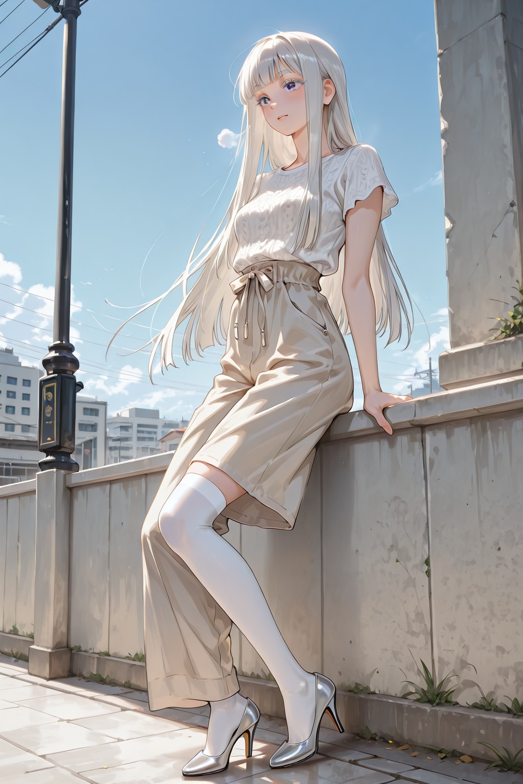 キュロットな銀髪さん