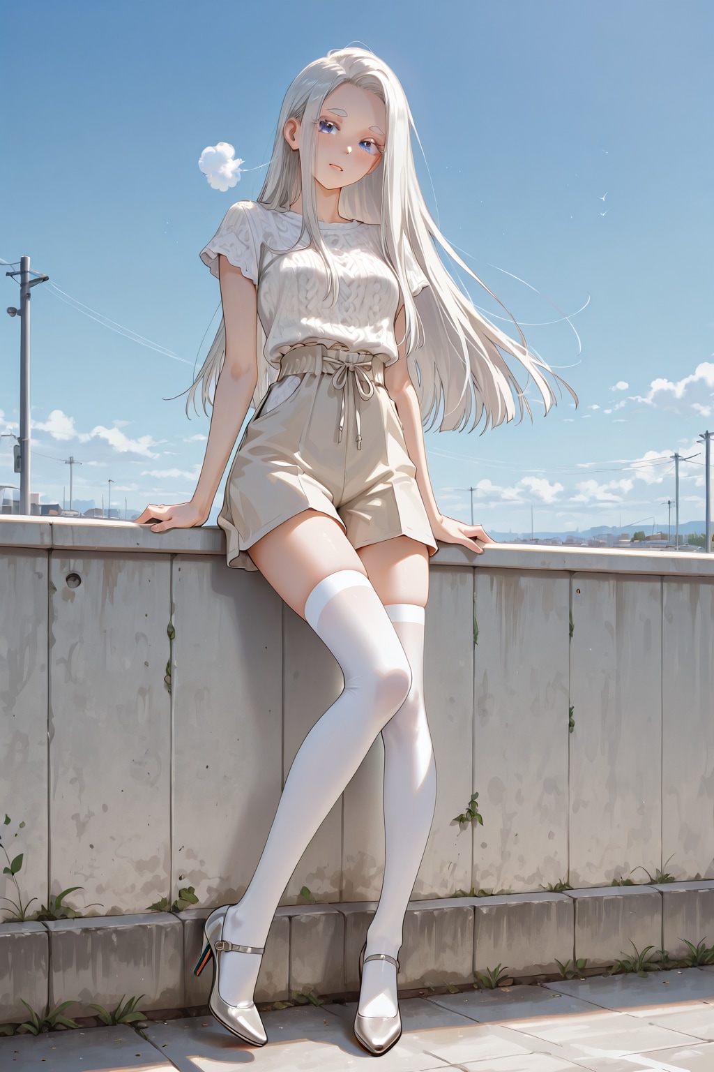 キュロットな銀髪さん