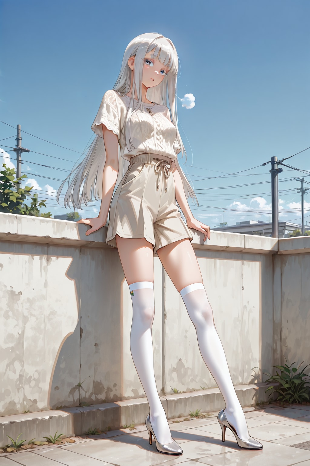 キュロットな銀髪さん