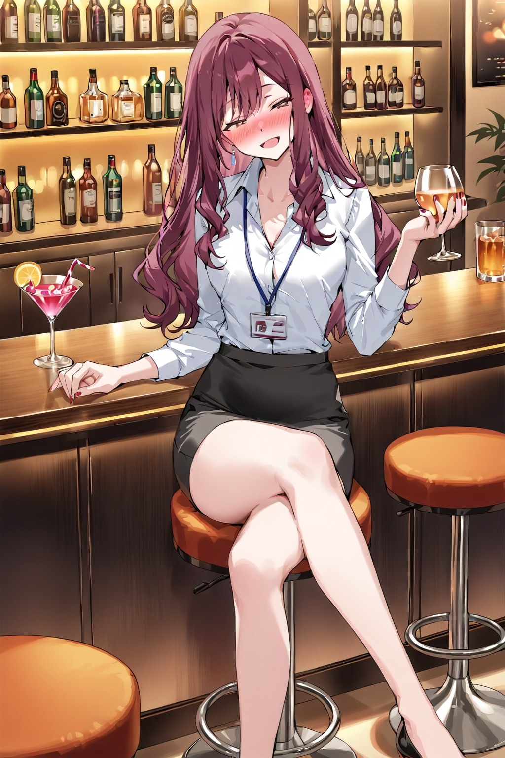 仕事後にバーとアルコール