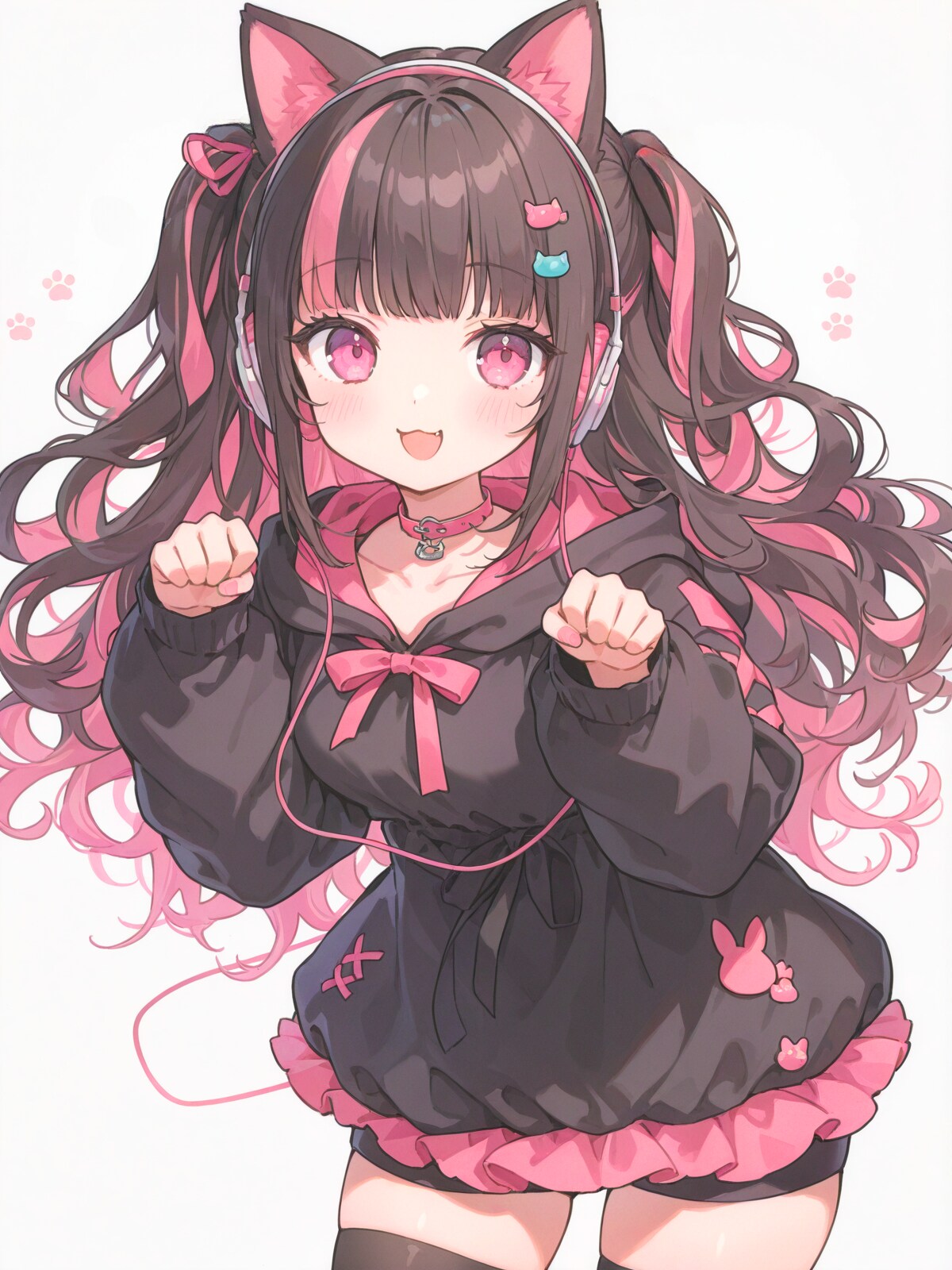 ブラックピンクゲーマー猫