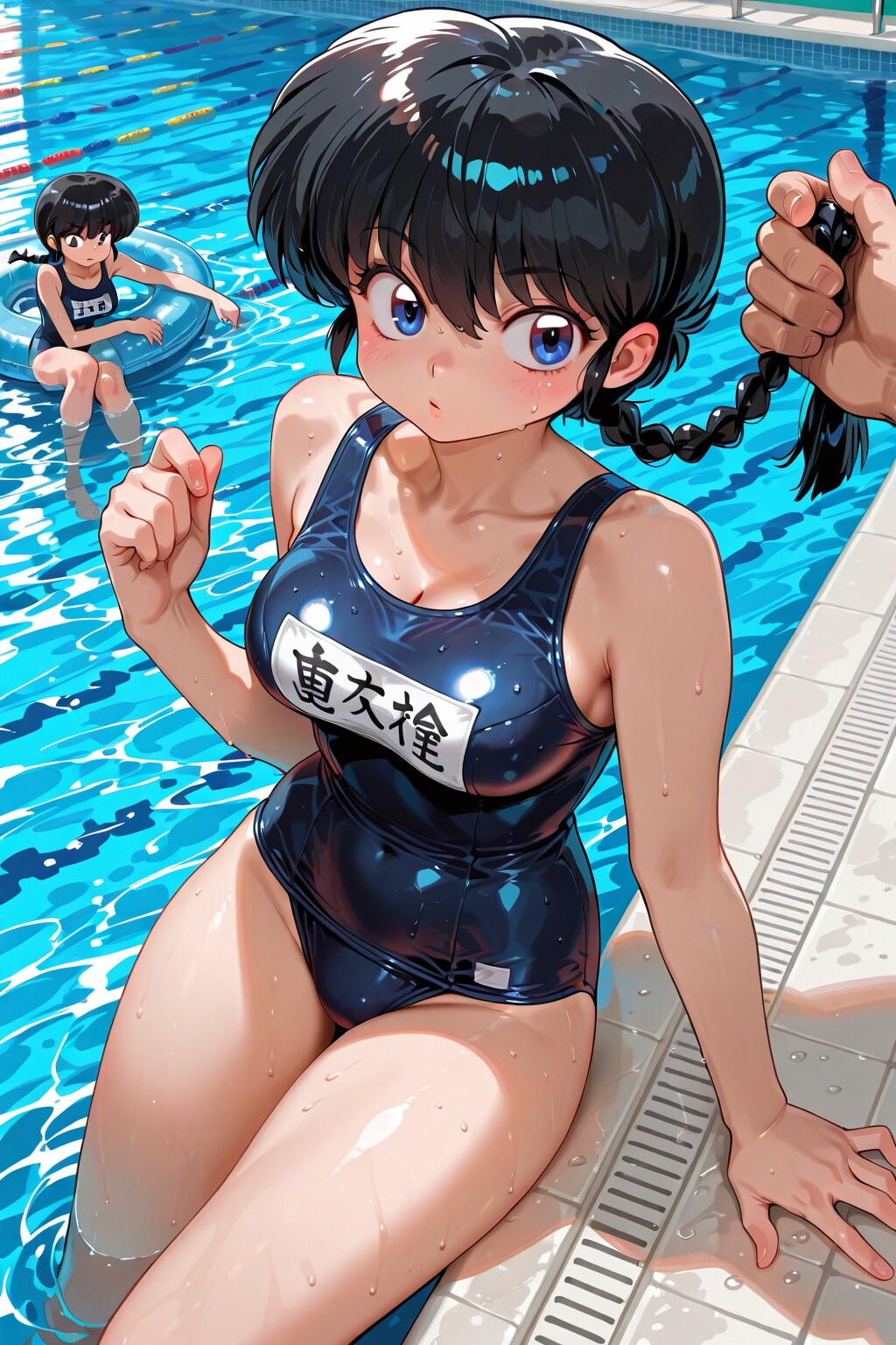 おさげを…