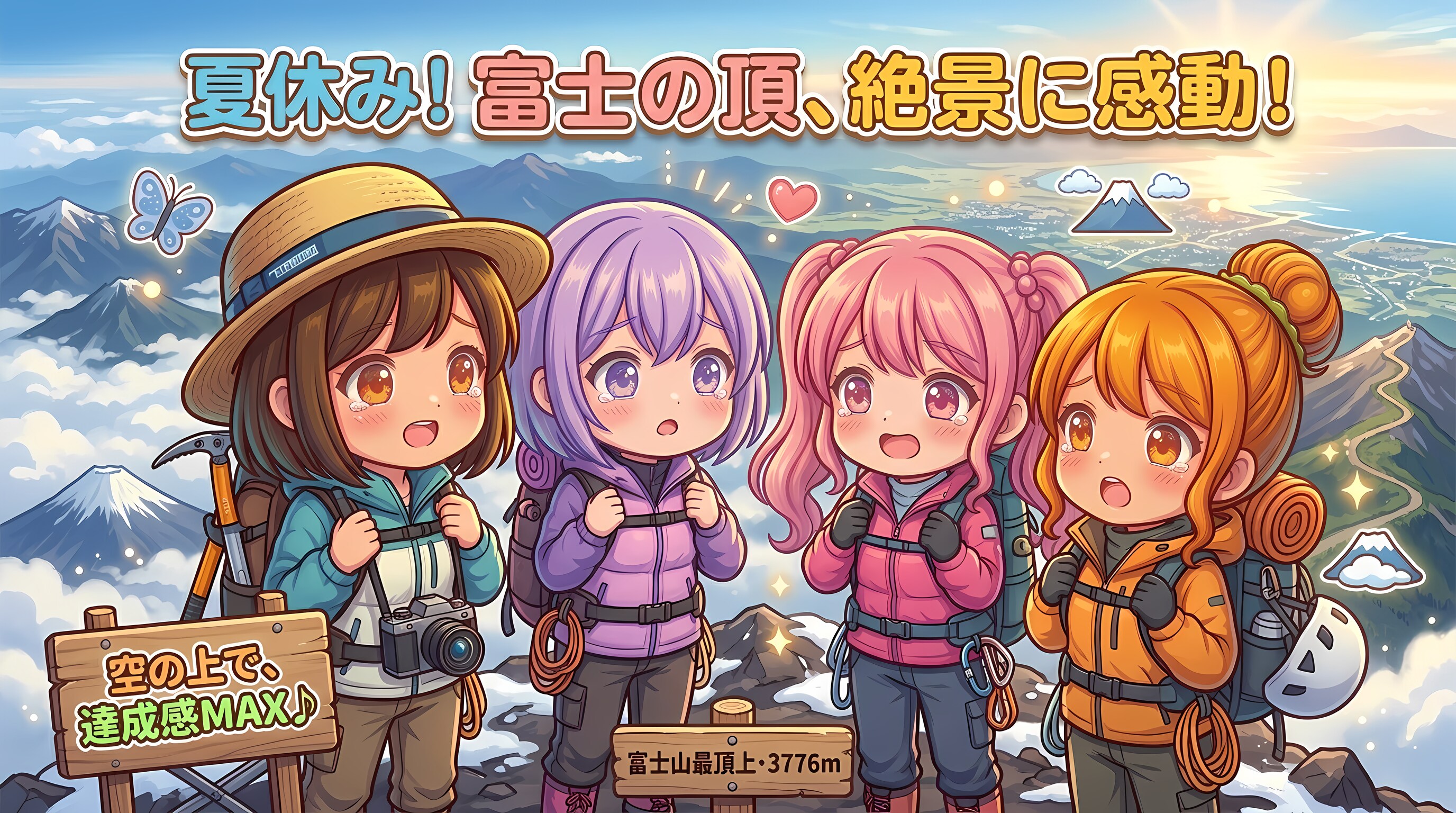 今日の夏休み（夏の富士山にやって来た２） | の人気AIイラスト・グラビア