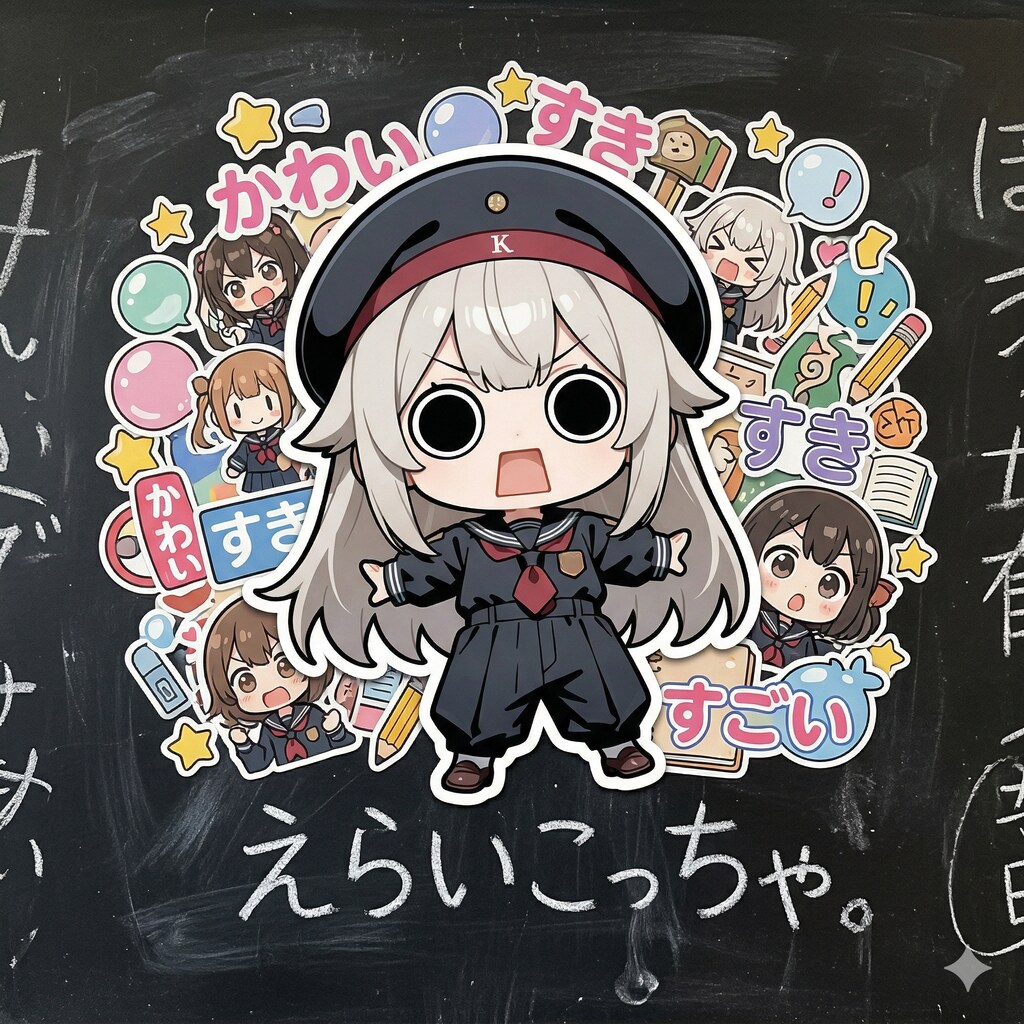 えらいこっちゃ嬢ステッカー