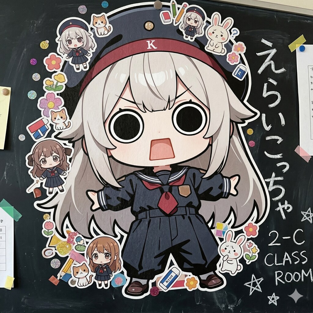 えらいこっちゃ嬢ステッカー