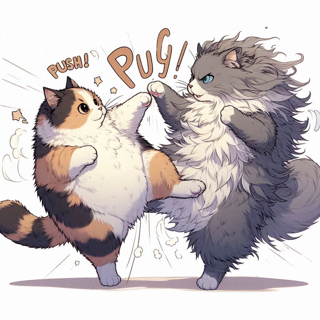 ２猫パンチ合戦 | の人気AIイラスト・グラビア