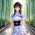 凛々しい浴衣ドレス① 2枚目