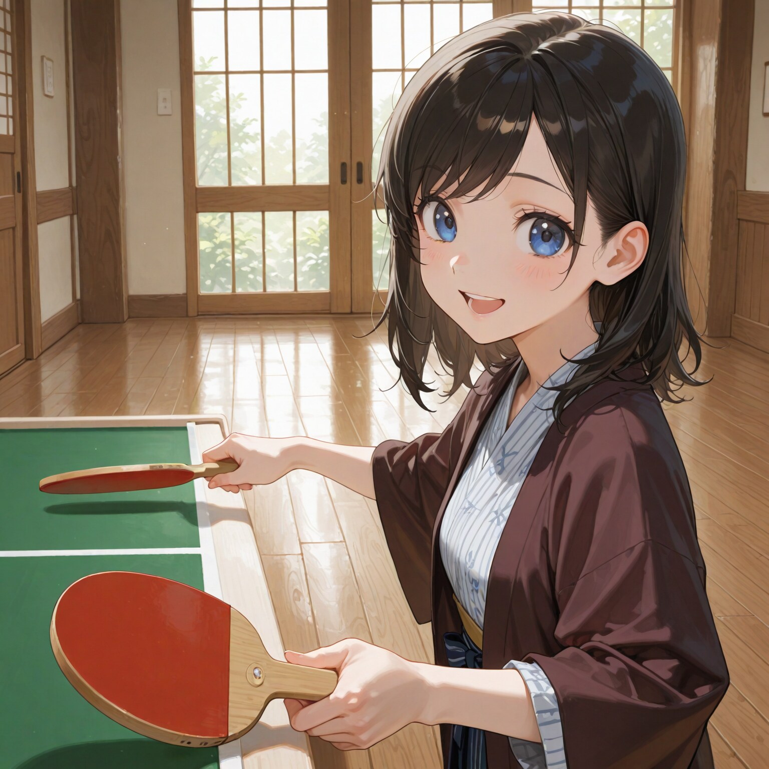 温泉の後は卓球！
