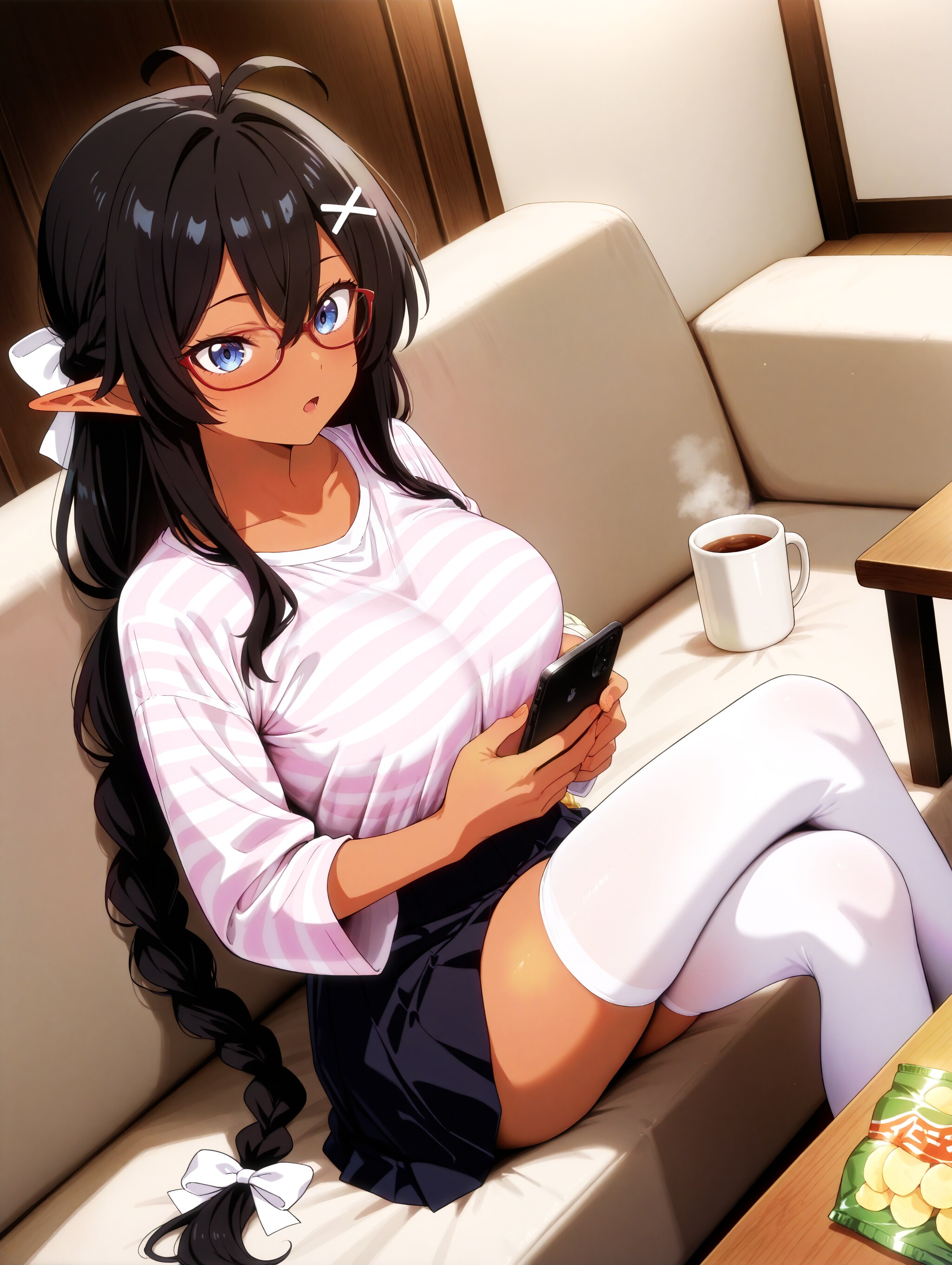 のんびりするダークエルフさん