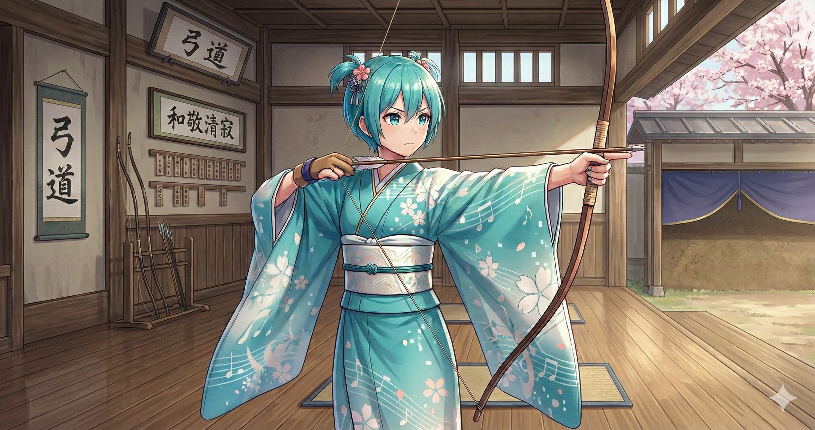 音符の着物と静寂のメロディ | の人気AIイラスト・グラビア