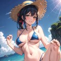 砂浜のビキニ美女 3枚目