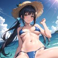 砂浜のビキニ美女 2枚目