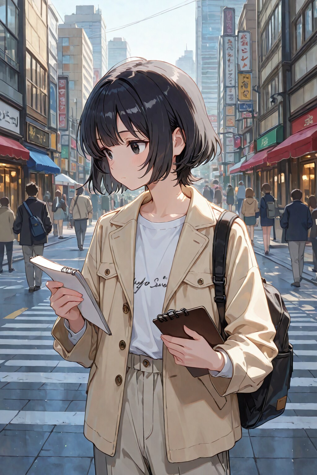 女探偵　聞き込み調査＆情報収集中