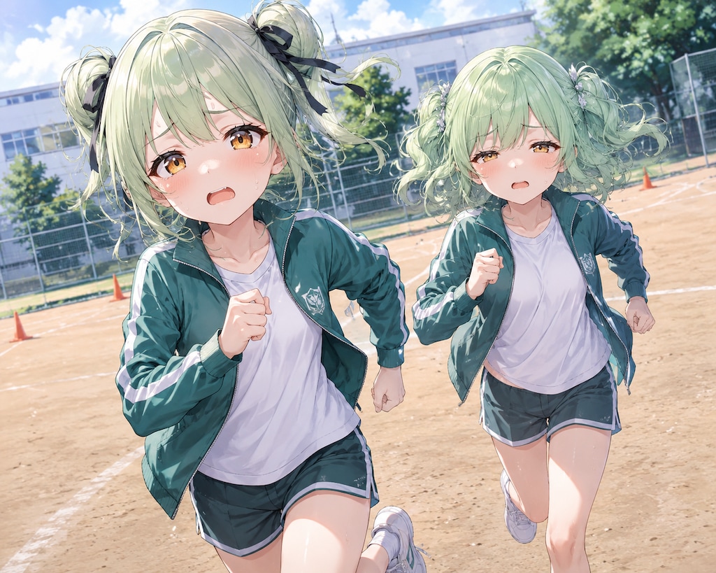 こたつさんのりおちゃんとランニング
