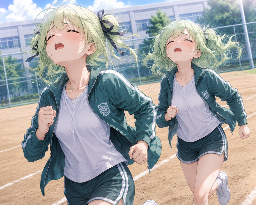 こたつさんのりおちゃんとランニング