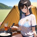 キャンプ場にて、エルフの女性と葵さん 6枚目