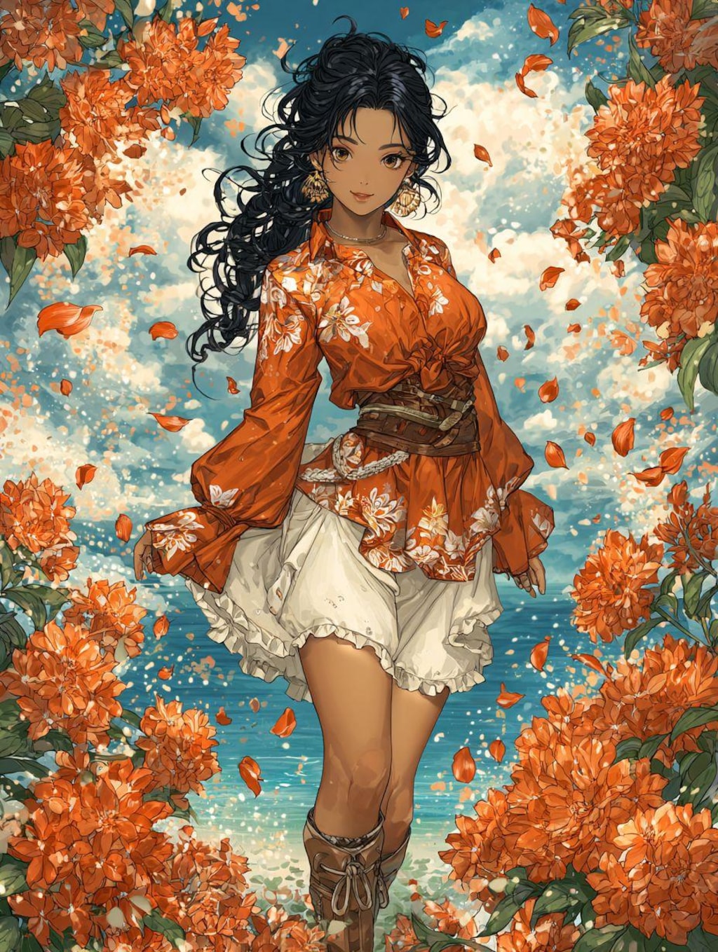 春の女性(ひと)-アニメ風